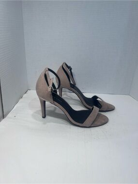 New Look Taupe Suede Ankle-Strap Heels